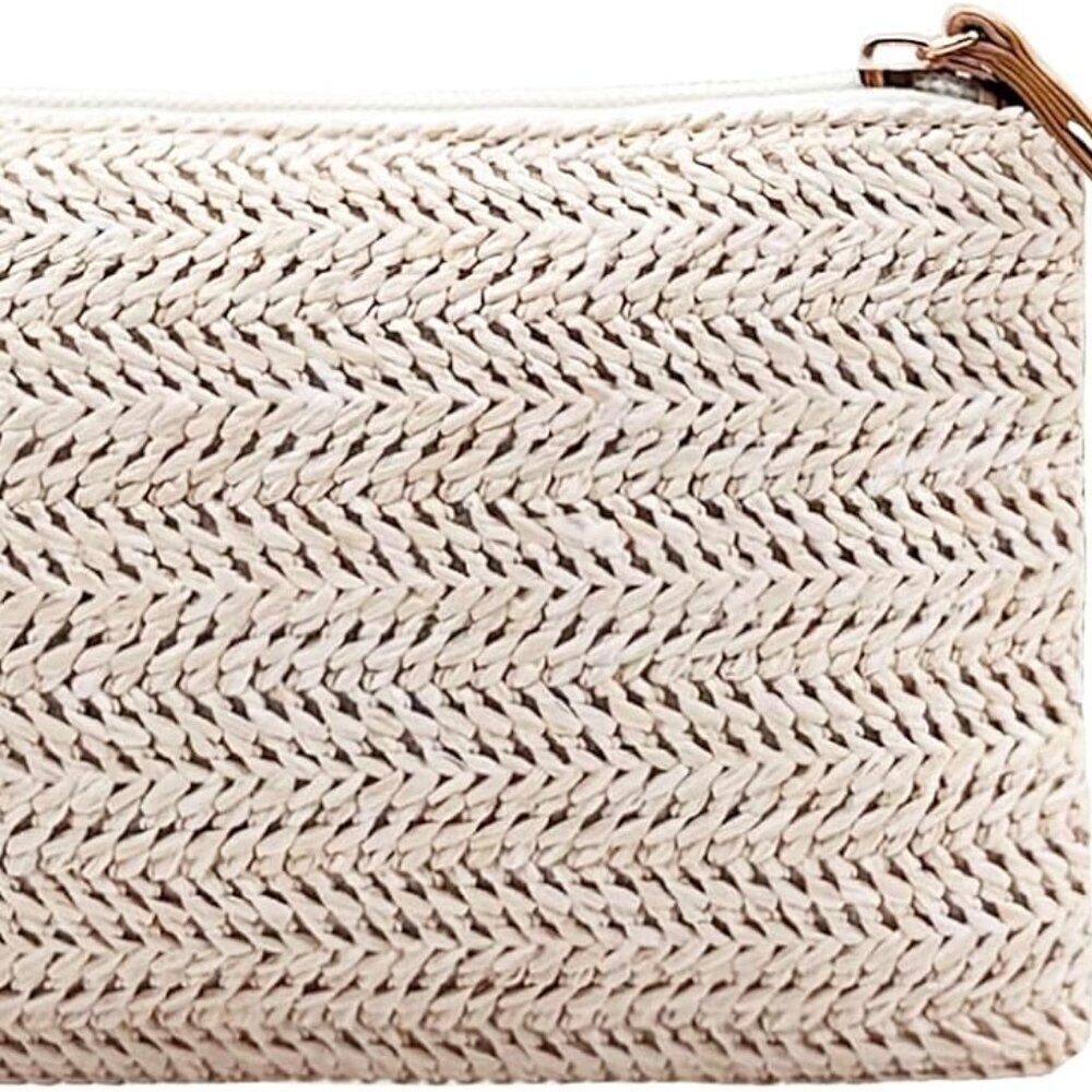 Straw Clutch Purses for Women Beach Wristlet Wallet Small Cross body bag for Gir